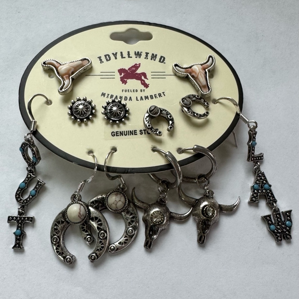 Idyllwind Silver And Blue Western Charm Earrings 19$